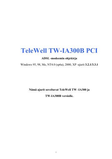 TW-IA300/TW-IA300B - Telewell