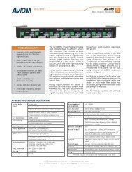 AV-M8 Mic Input Module Data Sheet - Aviom