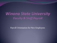 Winona State University Faculty & Staff Payroll