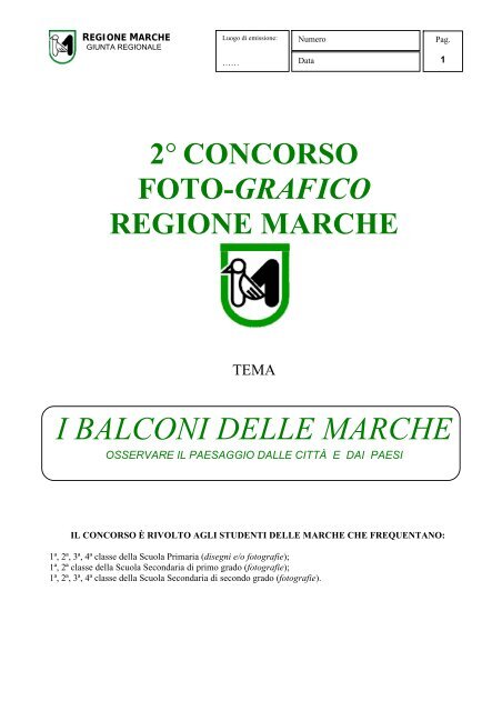 Bando 2° Concorso Foto-Grafico - Regione Marche