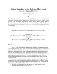 Ethical Guidelines for the Delivery of Peer-based Recovery Support ...