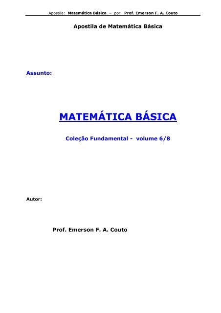 MATEMÁTICA BÁSICA