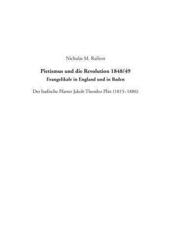 Pietismus und die Revolution 1848/49 - University of Ulster