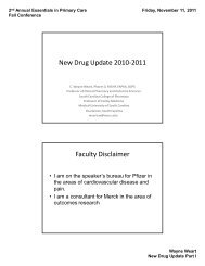 New Drug Update 2010-2011 Faculty Disclaimer - CME Conferences