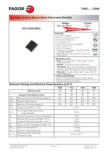 FS8D........FS8M 8.0 Amp. Surface Mount Glass ... - Fagor Electrónica