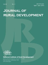 Issue for April - June 2013 - National Institute of Rural Development