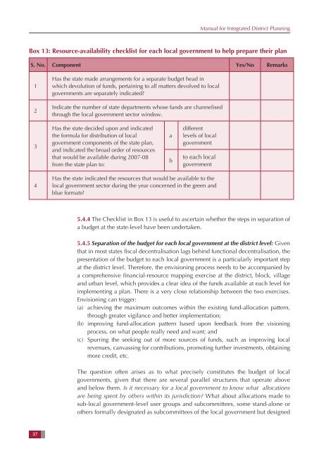 Manual for Integrated District Planning - National Institute of Rural ...