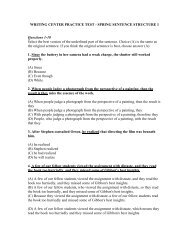 writing center practice test - spring sentence structure 1