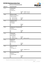 DVGW-Netzbetreiberliste - DVGW Service & Consult GmbH