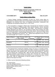 Tender Notice Central Cottage industries Corporation of India Ltd ...