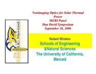 Nonimaging Optics for Solar Thermal Power - School of Engineering ...