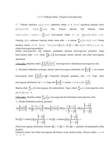 01.01.17. Funkcijų eilutės. Tolygusis konvergavimas.pdf - Ututi