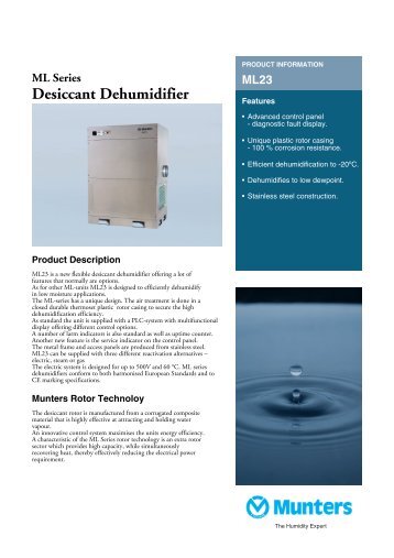 ML Series Desiccant Dehumidifier