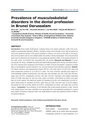 Prevalence of musculoskeletal disorders in the dental profession in ...