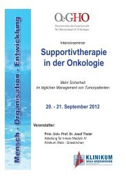 Supportivtherapie in der Onkologie - OeGHO