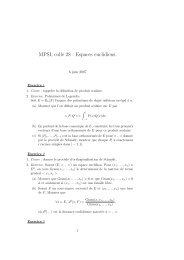 MPSI, colle 28 : Espaces euclidiens.