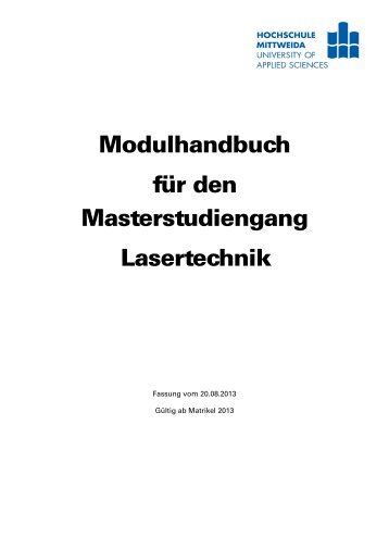 Modulhandbuch - Hochschule Mittweida