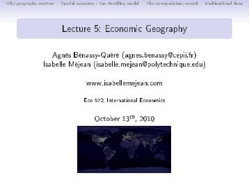 Lecture 5: Economic Geography - Isabelle MEJEAN's home page