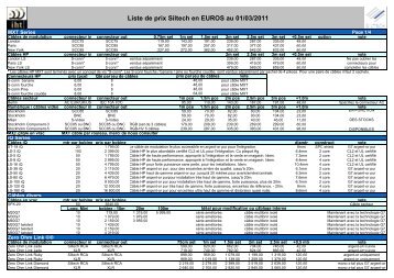 TARIFS SILTECH 4P01.03.11