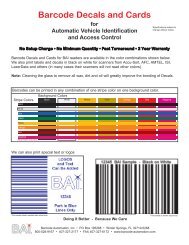 Barcode Decals and Cards - Vehicle Access Control