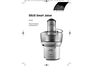 Solis Smart Juicer Betriebsanleitung Ger