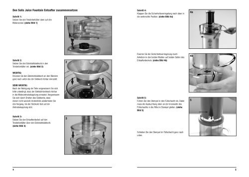 Solis Smart Juicer Betriebsanleitung Ger