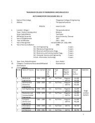 Mandatory Disclosure - Thiagarajar College of Engineering