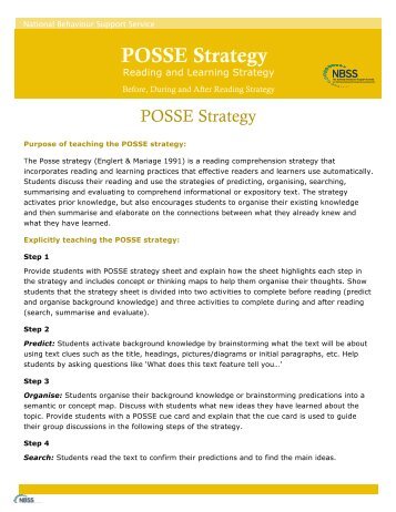 POSSE Strategy - NBSS