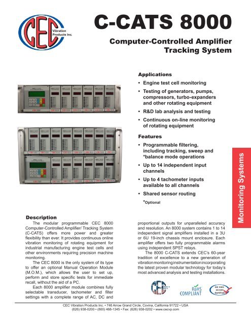 CCATS-8000 Spec Sheet - CEC Vibration Products