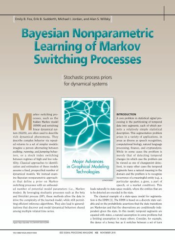 Bayesian Nonparametric Learning of Markov Switching Processes