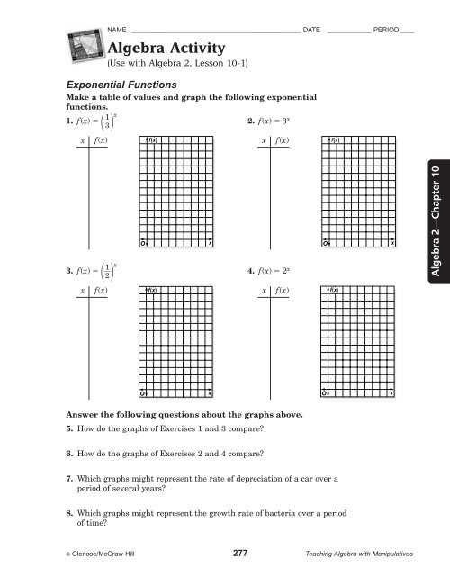 Teaching Algebra with Manipulatives