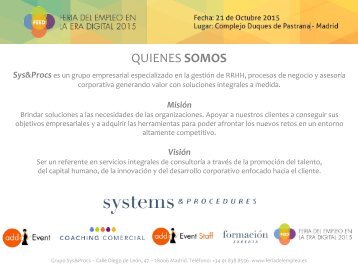 Grupo Sys&Procs - Quienes Somos