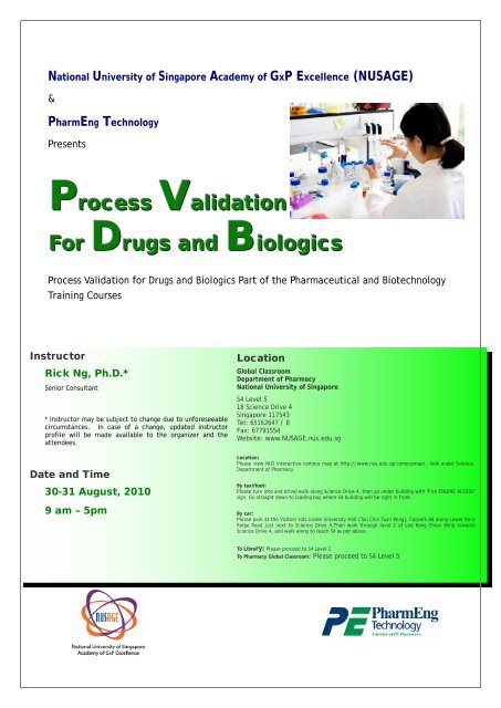 Process Validation for Drugs and Biologics - NUSAGE - National ...