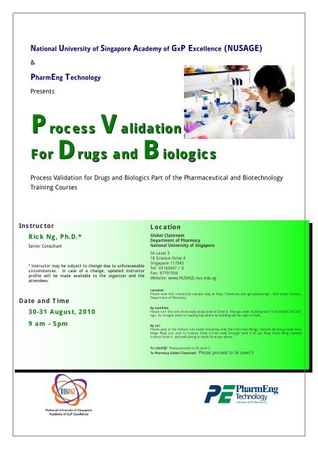 Process Validation for Drugs and Biologics - NUSAGE - National ...