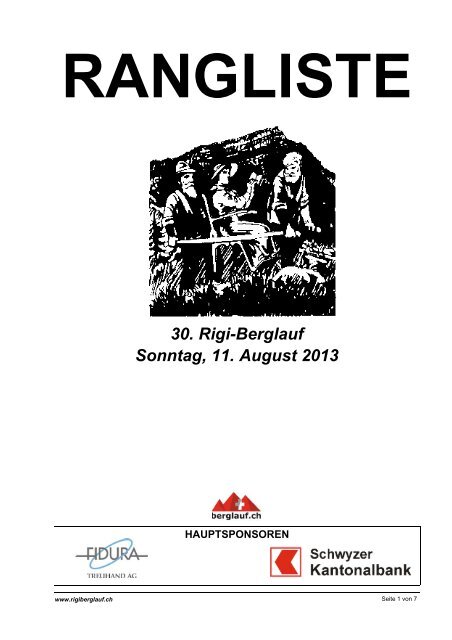 Sonntag, 11. August 2013 30. Rigi-Berglauf - Gemeinde Arth Online