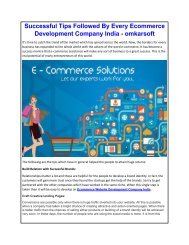 Successful Tips Followed By Every Ecommerce Development Company India - omkarsoft