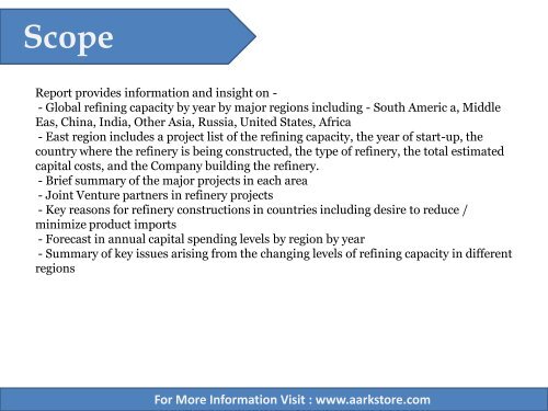Aarkstore - Global Refining Capital Expenditures Forecast