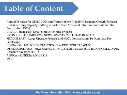 Aarkstore - Global Refining Capital Expenditures Forecast