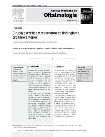 Cirugía exerética y reparadora de linfangioma orbitario anterior