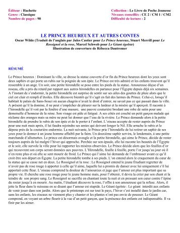 LE PRINCE HEUREUX ET AUTRES CONTES - EDDL.fr