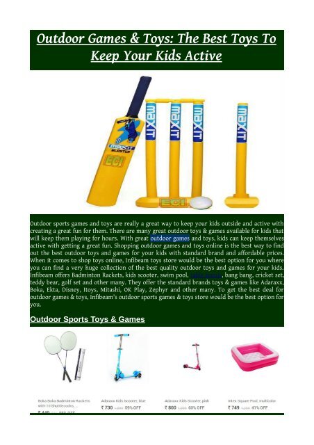 Outdoor Games Toys The Best Toys To Keep Your Kids Active