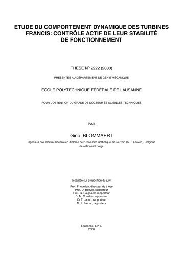 etude du comportement dynamique des turbines francis