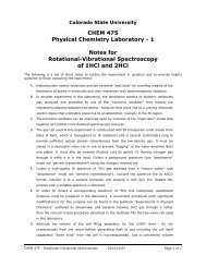 1 Notes for Rotational-Vibrational Spectroscopy of 1HCl and 2HCl