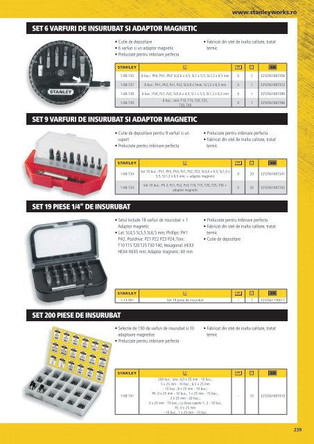 Catalog scule de mână STANLEY