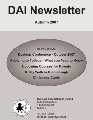 Autumn 2007 Newsletter - Dyslexia Association of Ireland