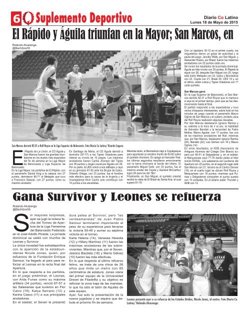 Suplemento Deportivo 18 de Mayo de 2015