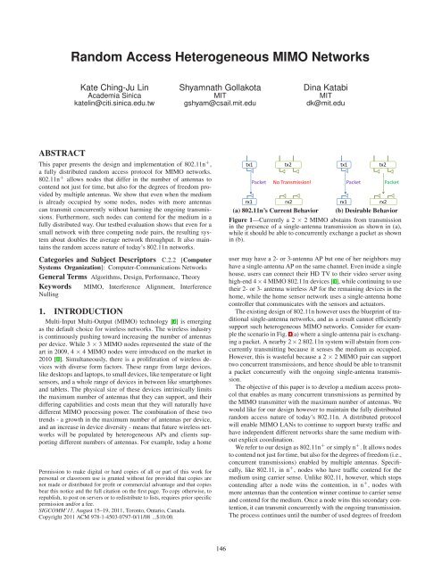 Random Access Heterogeneous MIMO Networks - NMS Lab