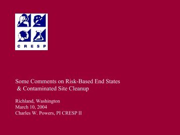 View - CRESP Consortium for Risk Evaluation with Stakeholder ...