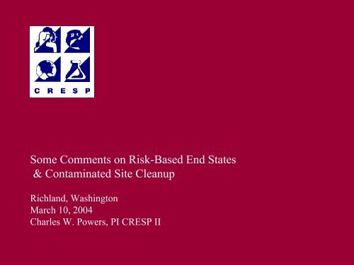 View - CRESP Consortium for Risk Evaluation with Stakeholder ...