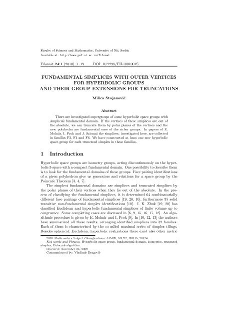 Fundamental simplices with outer vertices for hyperbolic groups
